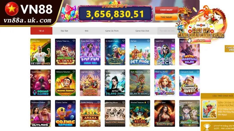 Sảnh Nổ Hũ GPI VN88 Game 3D Đỉnh Cao, Trả Thưởng Tốc Độ Khám Phá Nổ Hũ GPI VN88 Sảnh Slot 3D Săn Jackpot Tỷ Đồng
