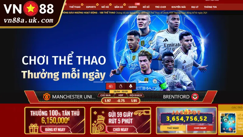 Nhận diện nhà cái vn88 chính thức với 2 màu đỏ vàng chủ đạo